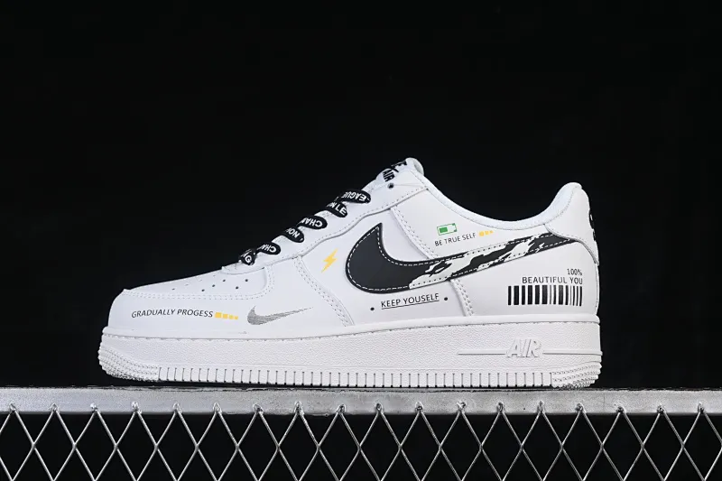 All categories Nk Air Force 1 Air Force series Nk Air Force 1 Low Air Force low-top Nike Air Force 1 '07 Low White and black barcode Air Force 1 low-top casual sneakers JP8028-072